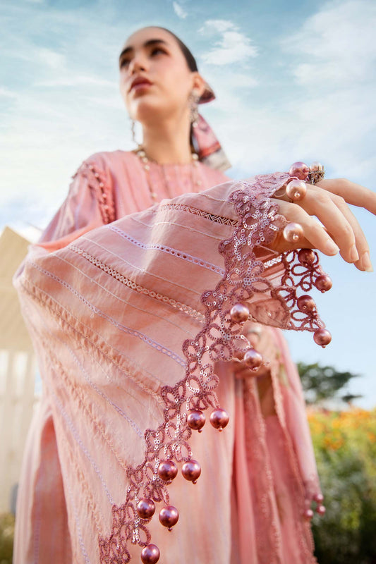 3 Piece Stitched Lawn Suit - Ready To Wear