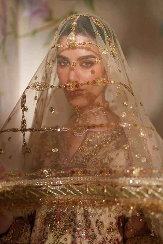 The Imperial Gold: Heavy Embroidered Chiffon Suit | Ready To Wear