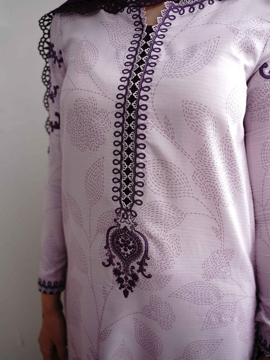 3 Piece Stitched Printed Lawn Suit - Ready To Wear