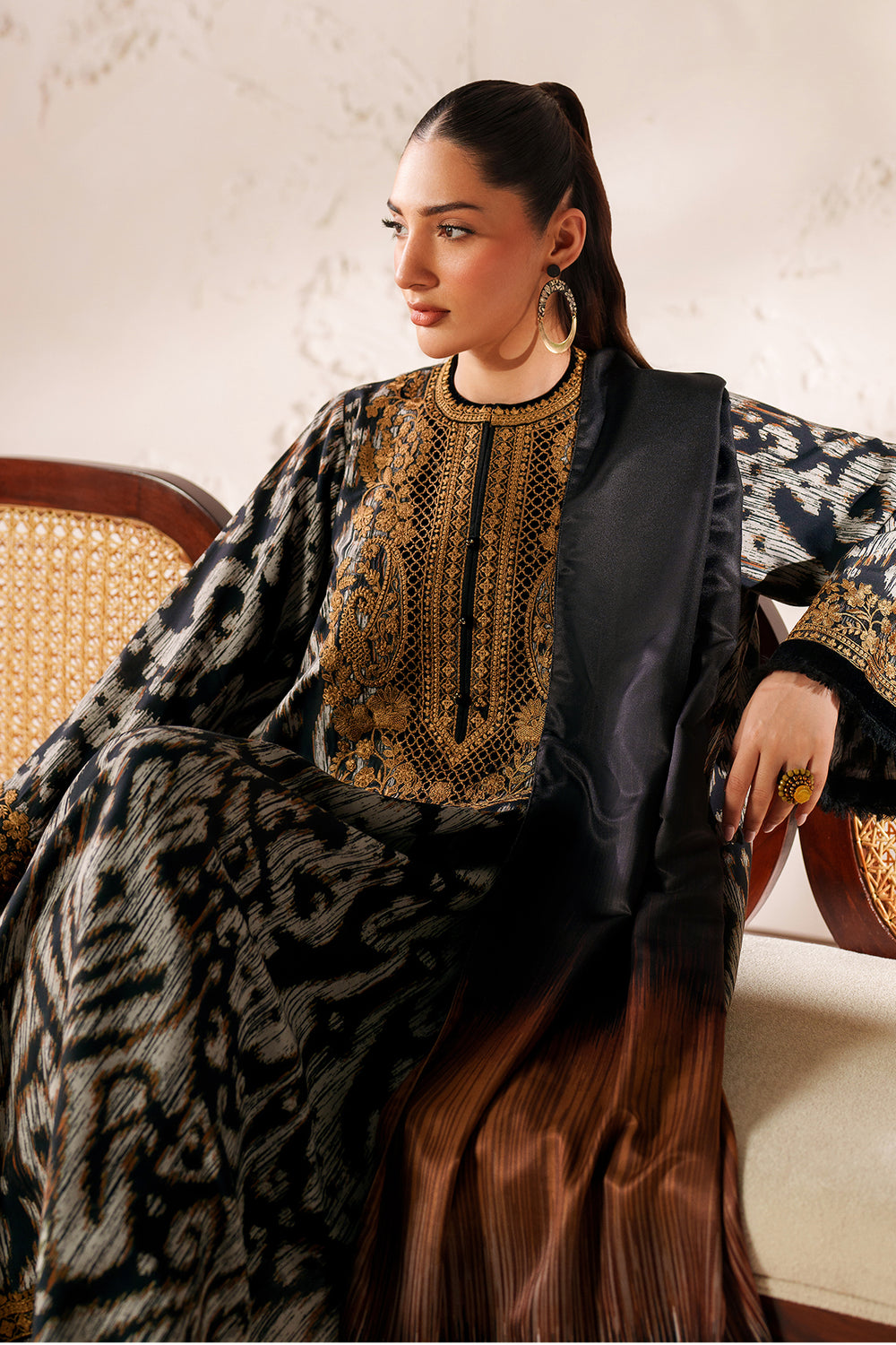 3 Piece Printed Lawn Suit With Chiffon Dupatta - Ready To Wear