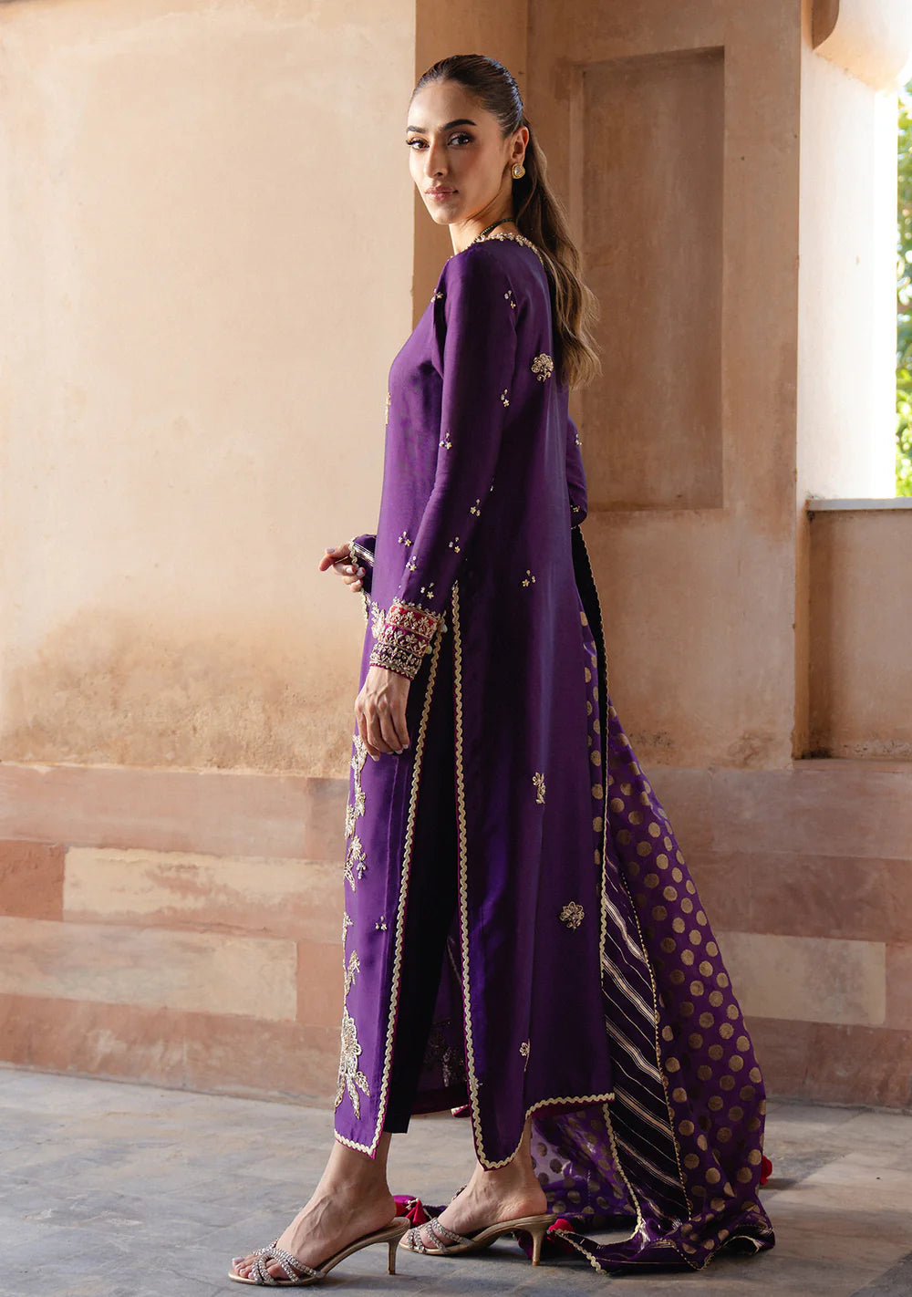 Plum Dynasty: Hand-Crafted Silk Kurta Set | Ready To Wear