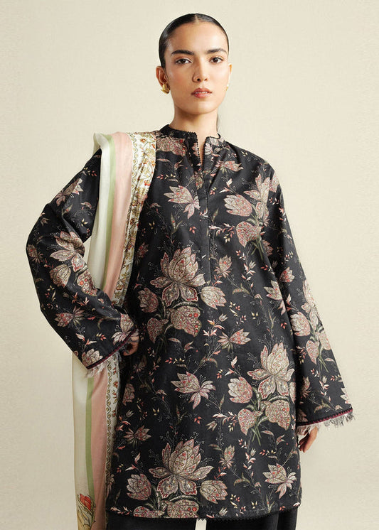 3 Piece Stitched Cambric Suit - Ready To Wear