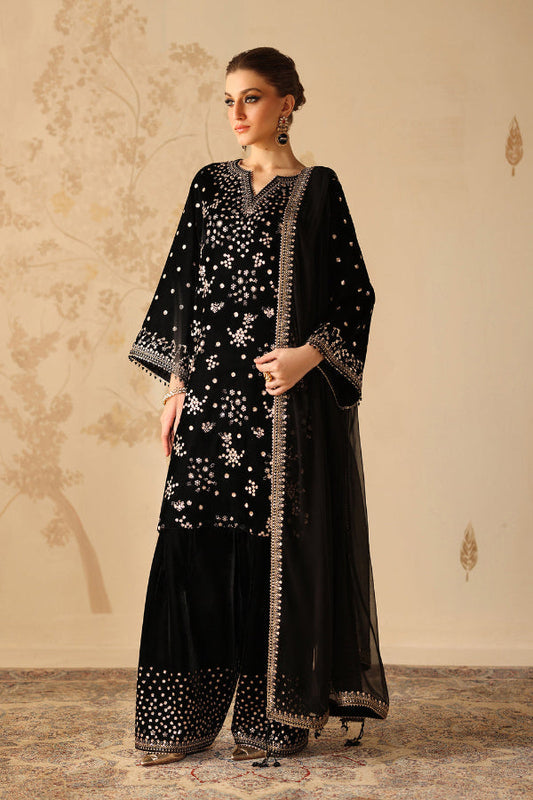 3 Piece Stitched Luxury Velvet Suit - Ready To Wear