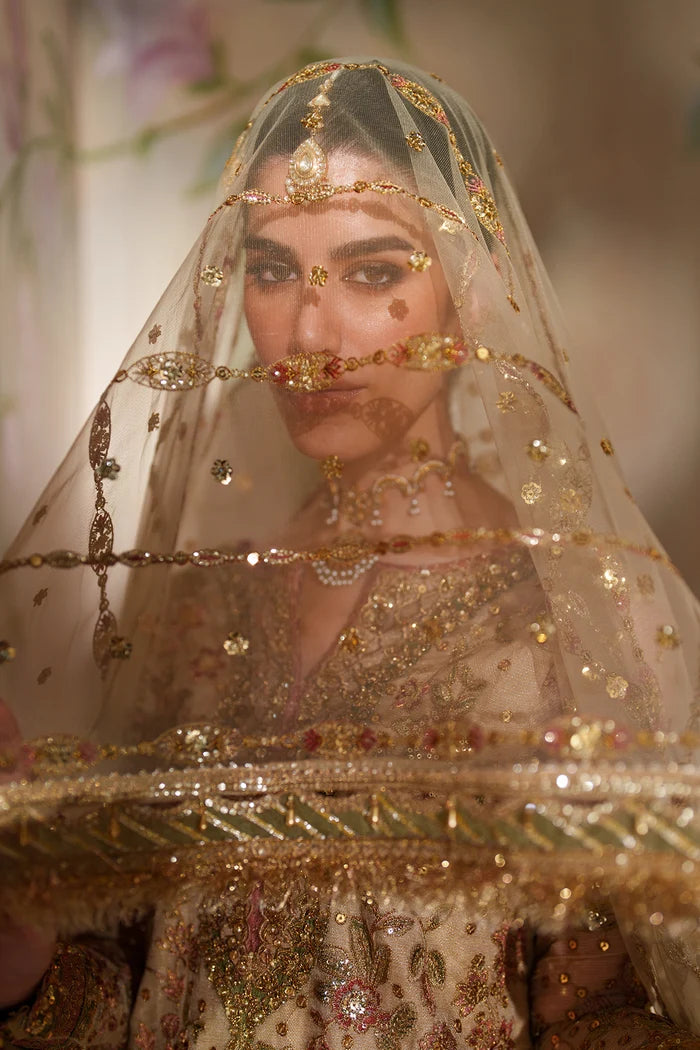 The Imperial Gold: Heavy Embroidered Chiffon Suit | Ready To Wear
