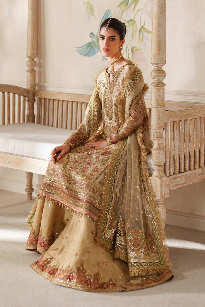 The Imperial Gold: Heavy Embroidered Chiffon Suit | Ready To Wear