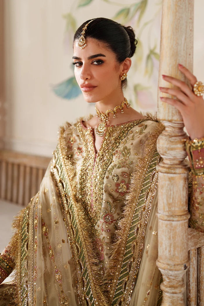 The Imperial Gold: Heavy Embroidered Chiffon Suit | Ready To Wear