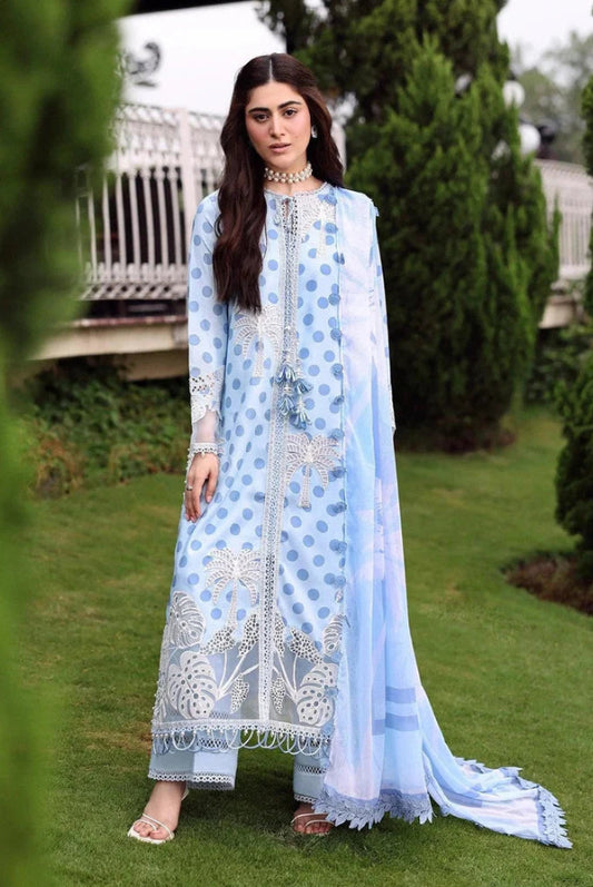 03-Piece Printed Lawn Suit With Chiffon Dupatta | Ready To Wear