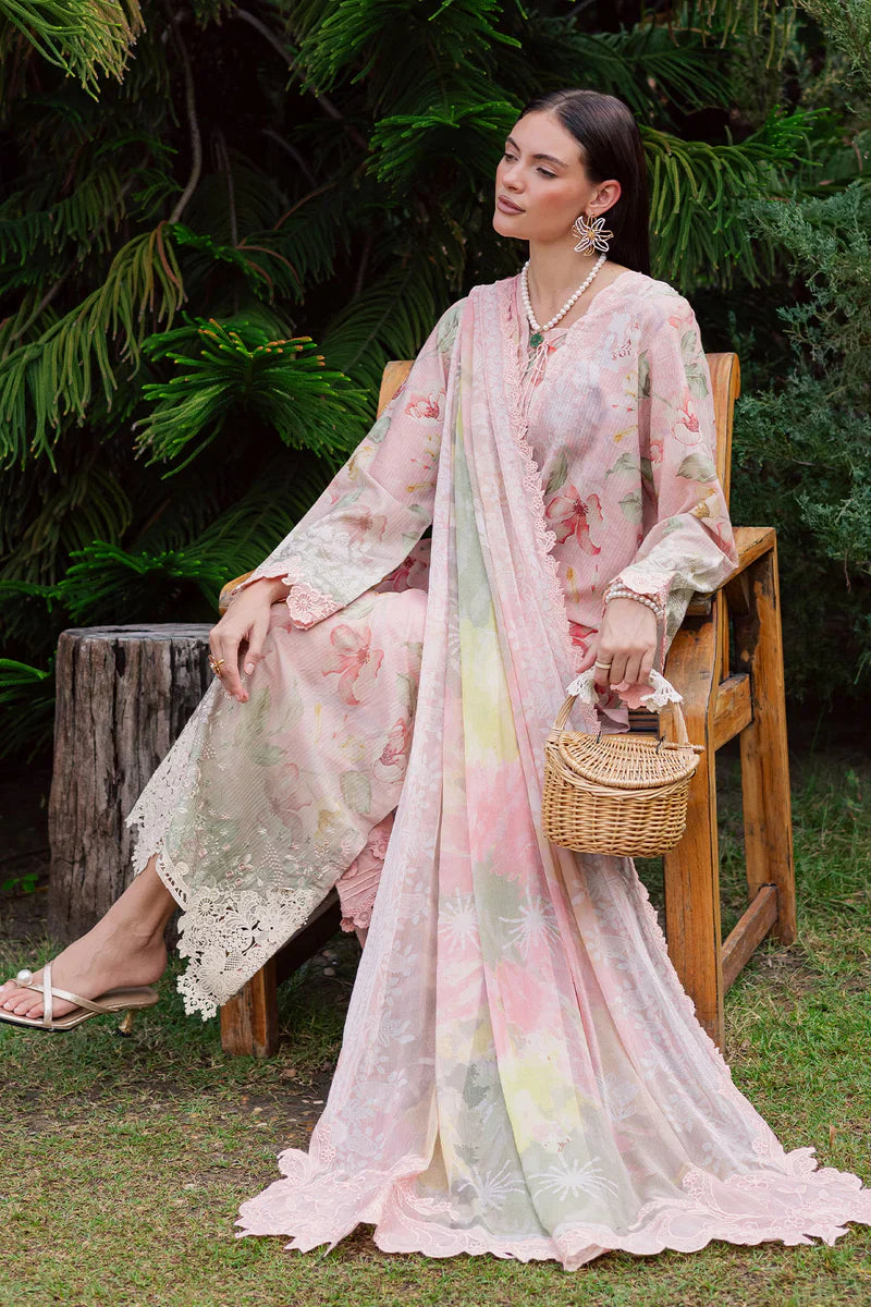 03-Piece Printed Lawn Suit With Chiffon Dupatta | Ready To Wear