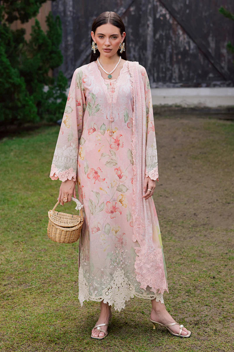 03-Piece Printed Lawn Suit With Chiffon Dupatta | Ready To Wear