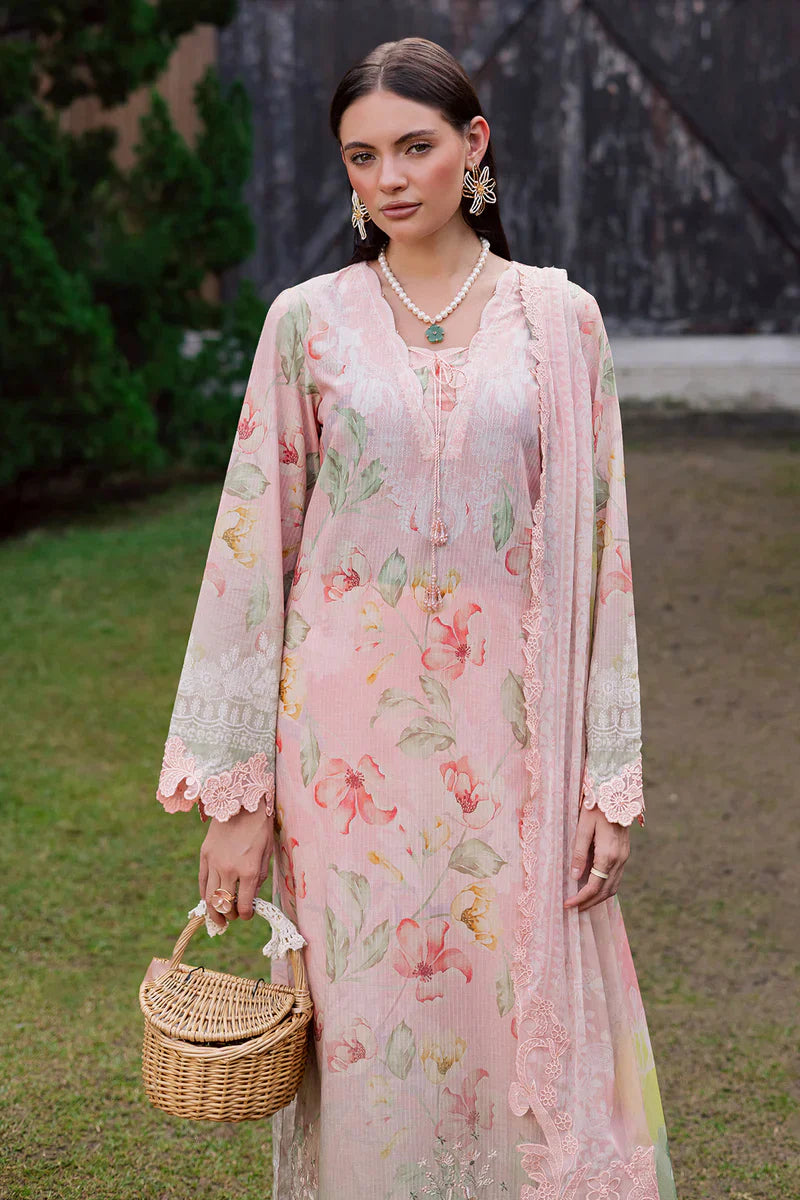 03-Piece Printed Lawn Suit With Chiffon Dupatta | Ready To Wear