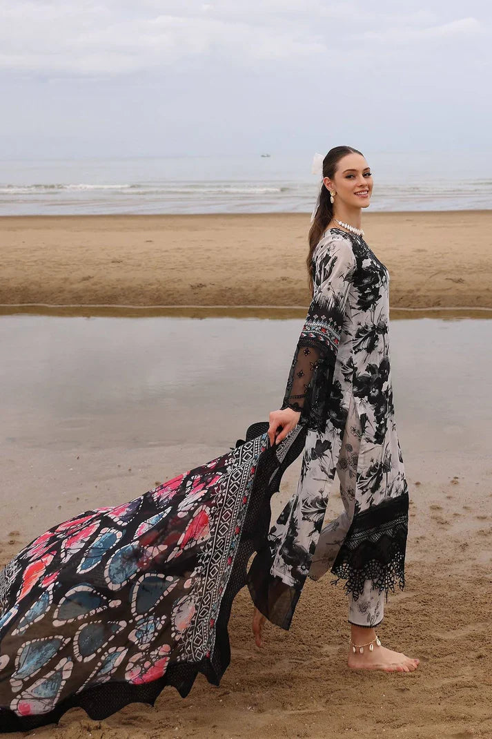 03-Piece Printed Lawn Suit With Chiffon Dupatta | Ready To Wear