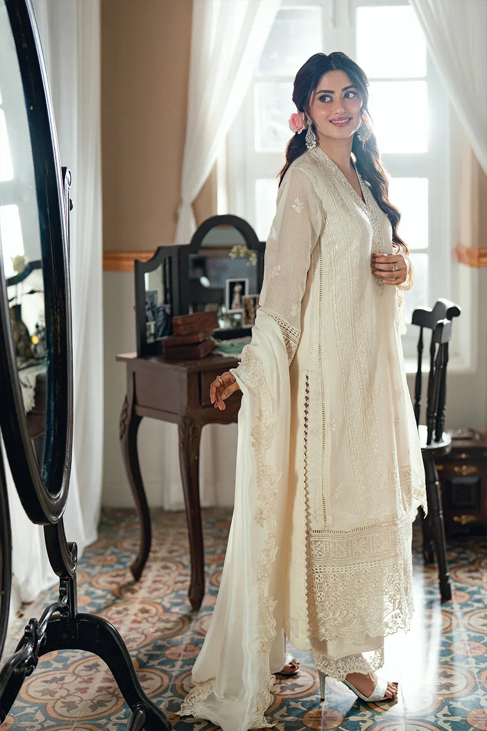 03-Piece Chiffon Suit With Embroidery | Ready To Wear