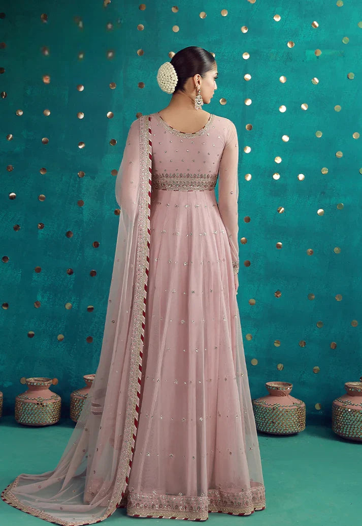 The Dusty Rose: Chiffon Anarkali Gown | Ready To Wear