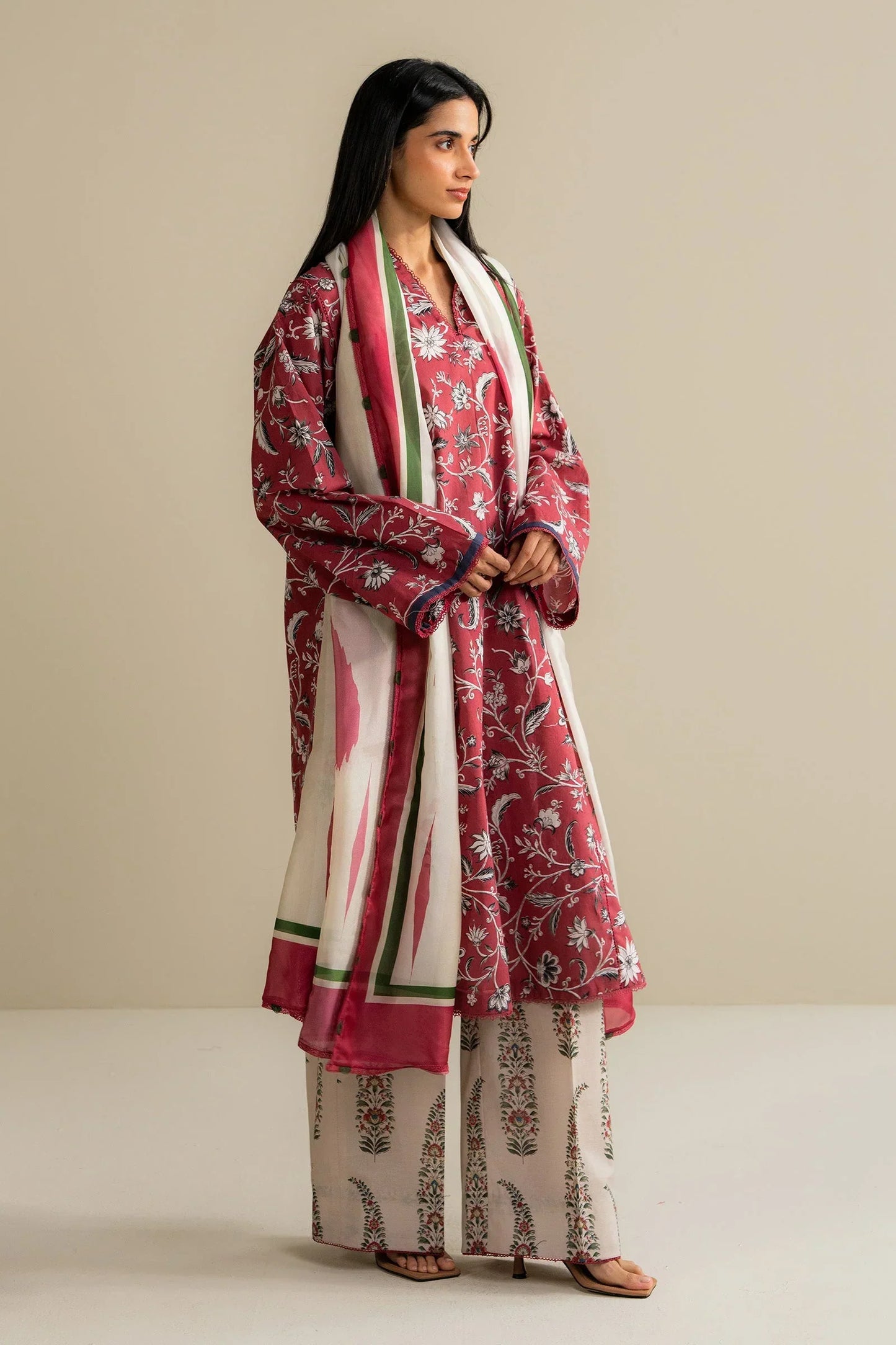 3 Piece Stitched Designer Suit - Ready To Wear
