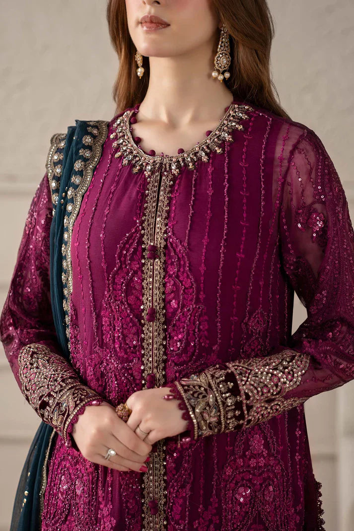03-Piece Chiffon Suit With Embroidery - Ready To Wear