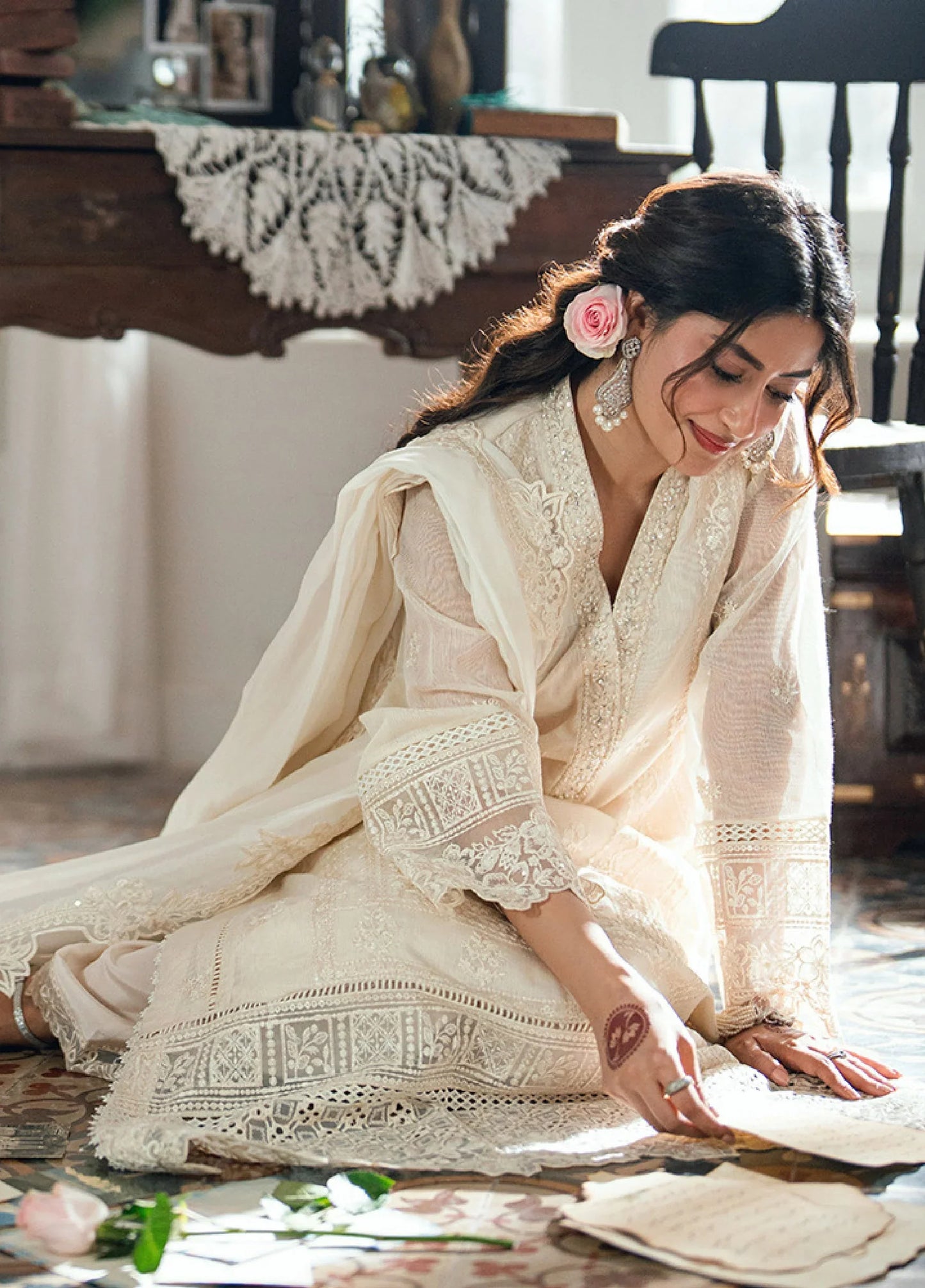 03-Piece Chiffon Suit With Embroidery | Ready To Wear