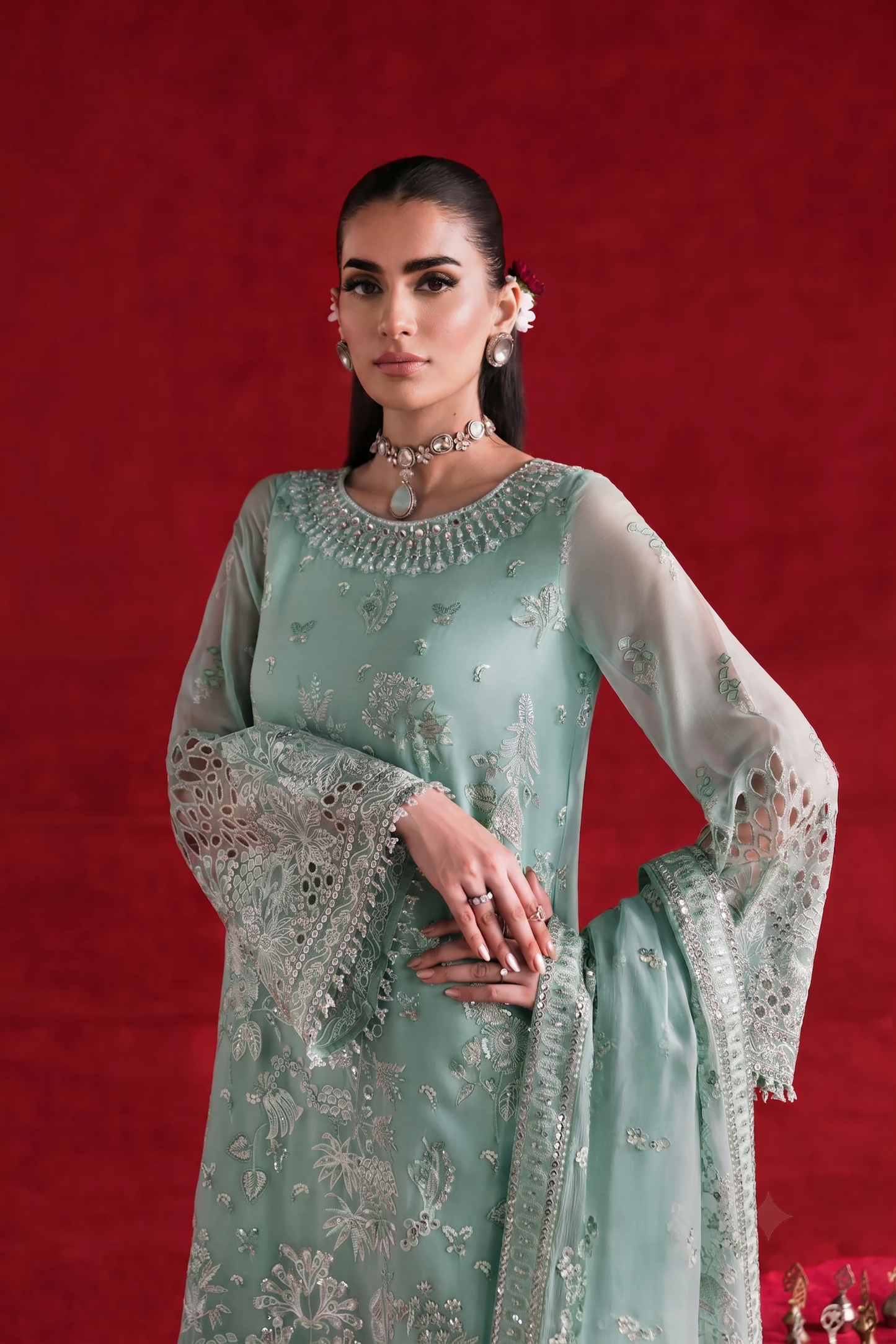 03-Piece Chiffon Suit With Heavy Embroidery | Ready To Wear