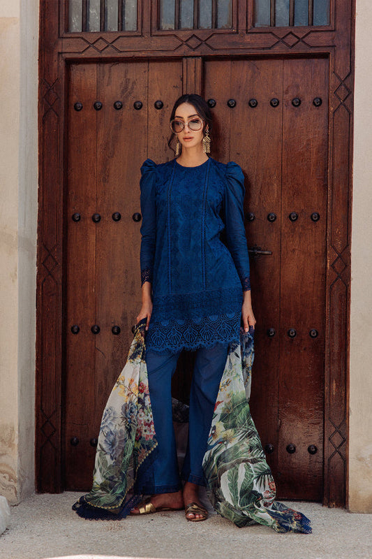 3 Piece Stitched Lawn Suit - Ready To Wear