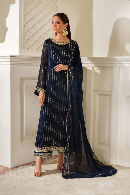 03-Piece Chiffon Suit With Embroidery - Ready To Wear