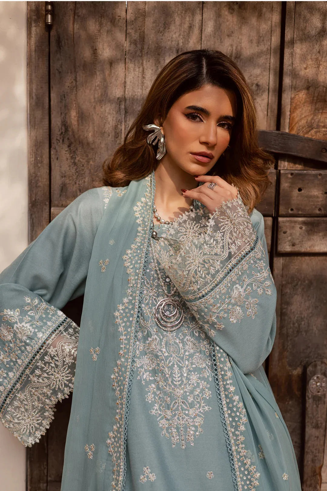03-Piece Lawn Suit With Embroidery | Ready To Wear