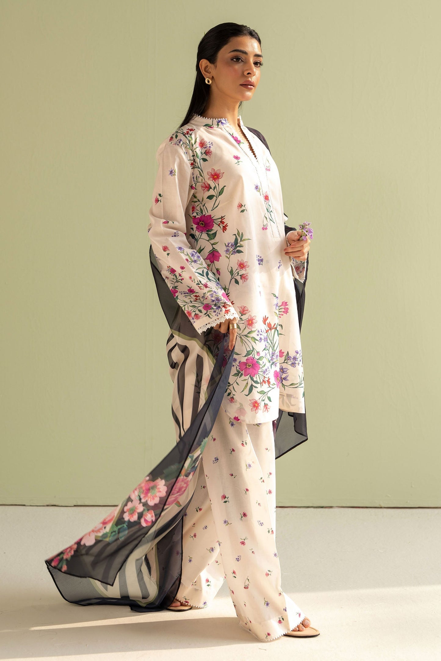 3 Piece Stitched Designer Suit - Ready To Wear