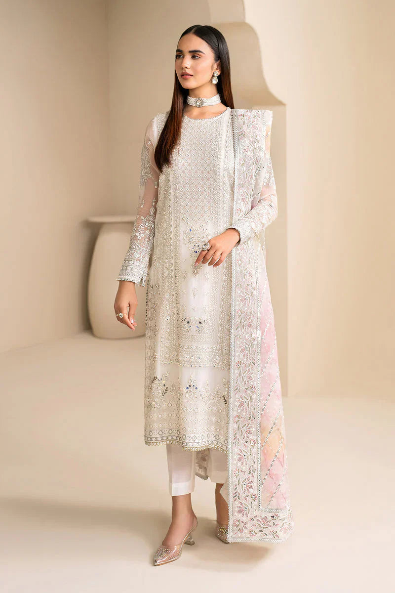 03-Piece Chiffon Suit With Embroidery - Ready To Wear