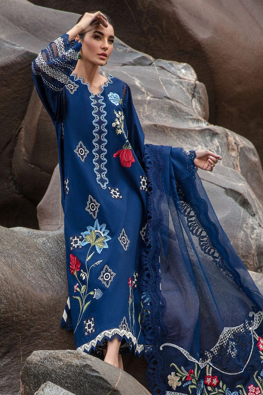 3 Piece Stitched Luxury Lawn Suit - Ready To Wear