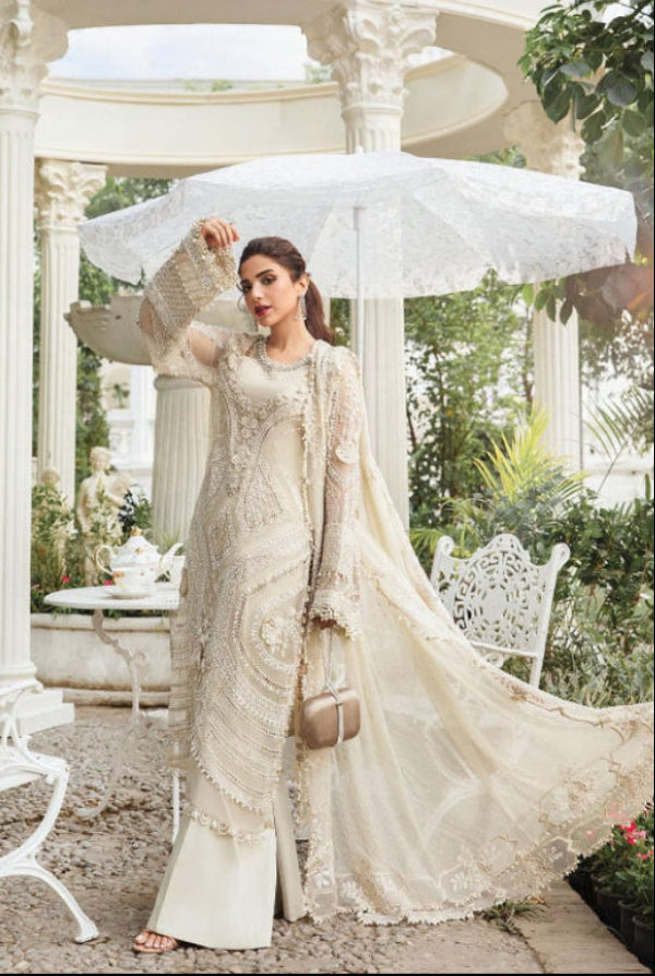 03 Piece Luxury Heavy Embroidered Organza – Ready to Wear.