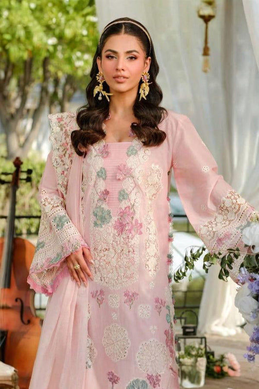 03-Piece Soft Lawn With Schiffli Embroidery Suit - Ready To Wear