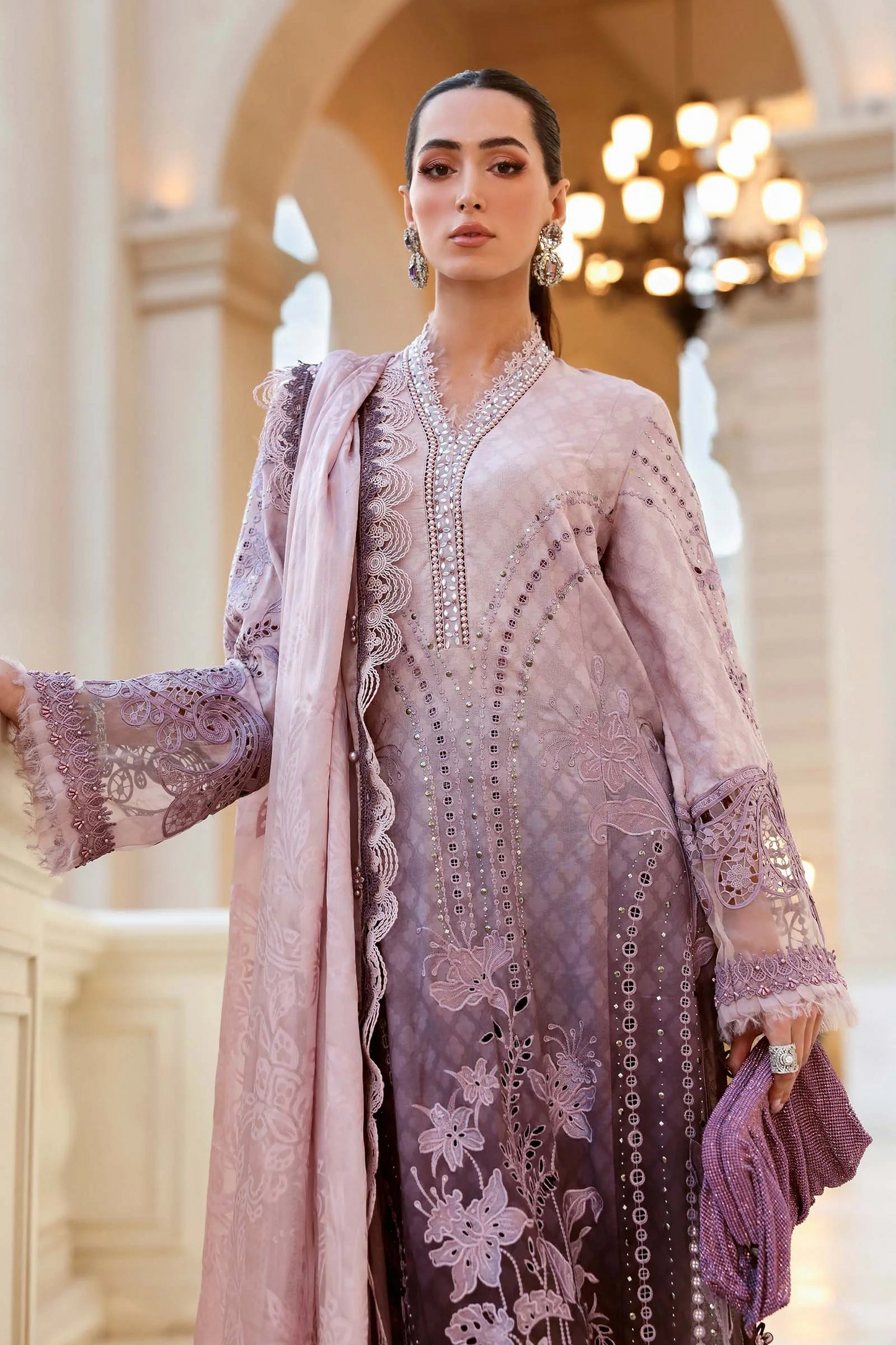 03-Piece Embroidered Printed Chiffon Suit | Ready To Wear