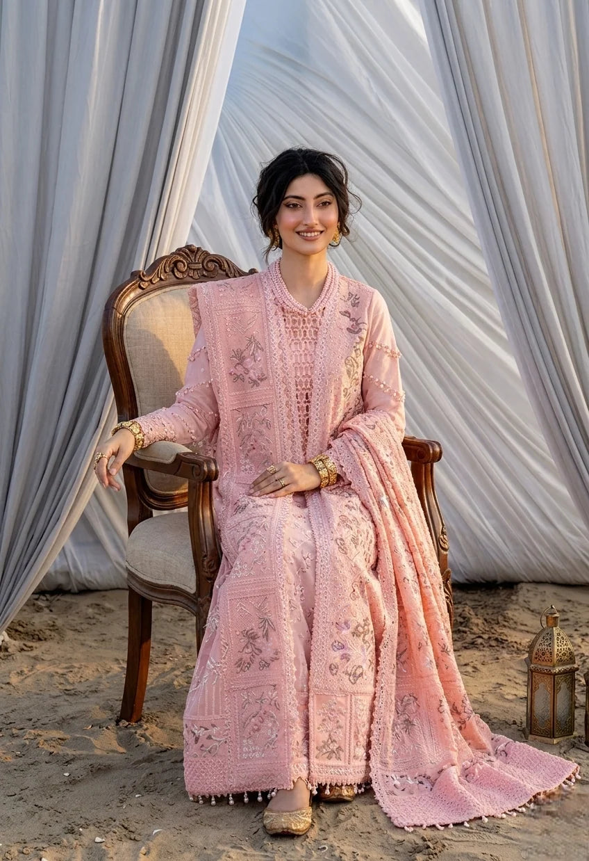 03-Piece Lawn Suit With Chikankari Embroidery | Ready To Wear