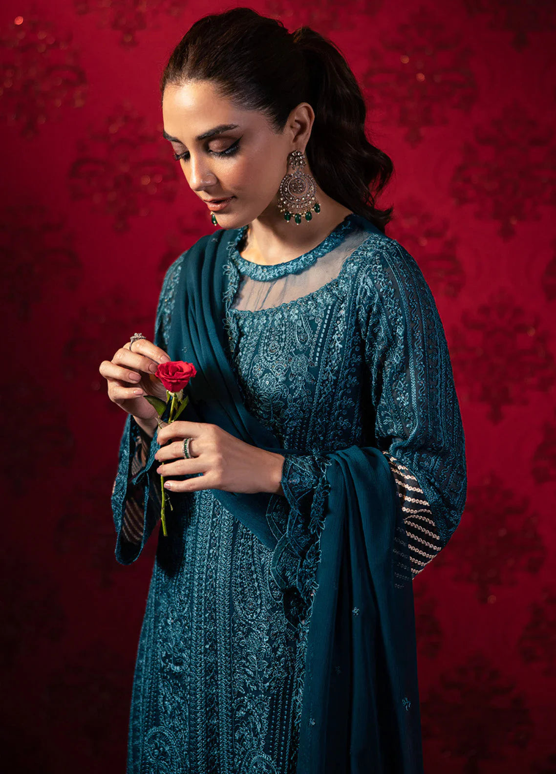 03-Piece Chiffon Suit With Embroidery | Ready To Wear